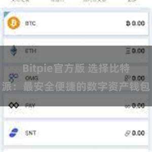 Bitpie官方版 选择比特派：最安全便捷的数字资产钱包