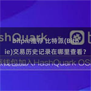 Bitpie推荐 比特派(Bitpie)交易历史记录在哪里查
