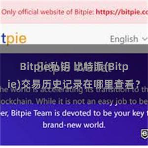Bitpie私钥 比特派(Bitpie)交易历史记录在哪里查