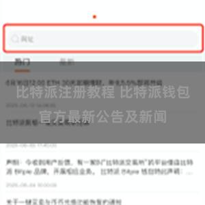 比特派注册教程 比特派钱包官方最新公告及新闻