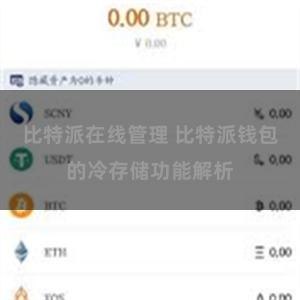 比特派在线管理 比特派钱包的冷存储功能解析