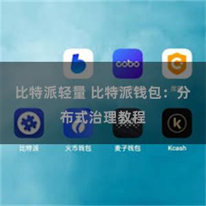 比特派轻量 比特派钱包：分布式治理教程