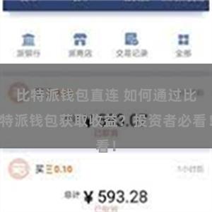 比特派钱包直连 如何通过比特派钱包获取收益？投资者必看！