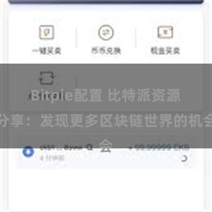 Bitpie配置 比特派资源分享：发现更多区块链世界的机会