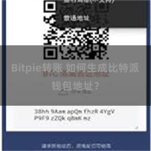 Bitpie转账 如何生成比特派钱包地址？